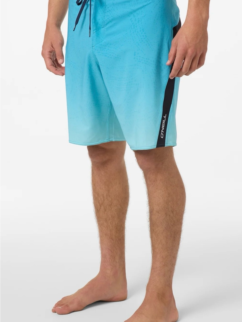 O'Neill Aqua Gradient Board Shorts with Black Side Stripe